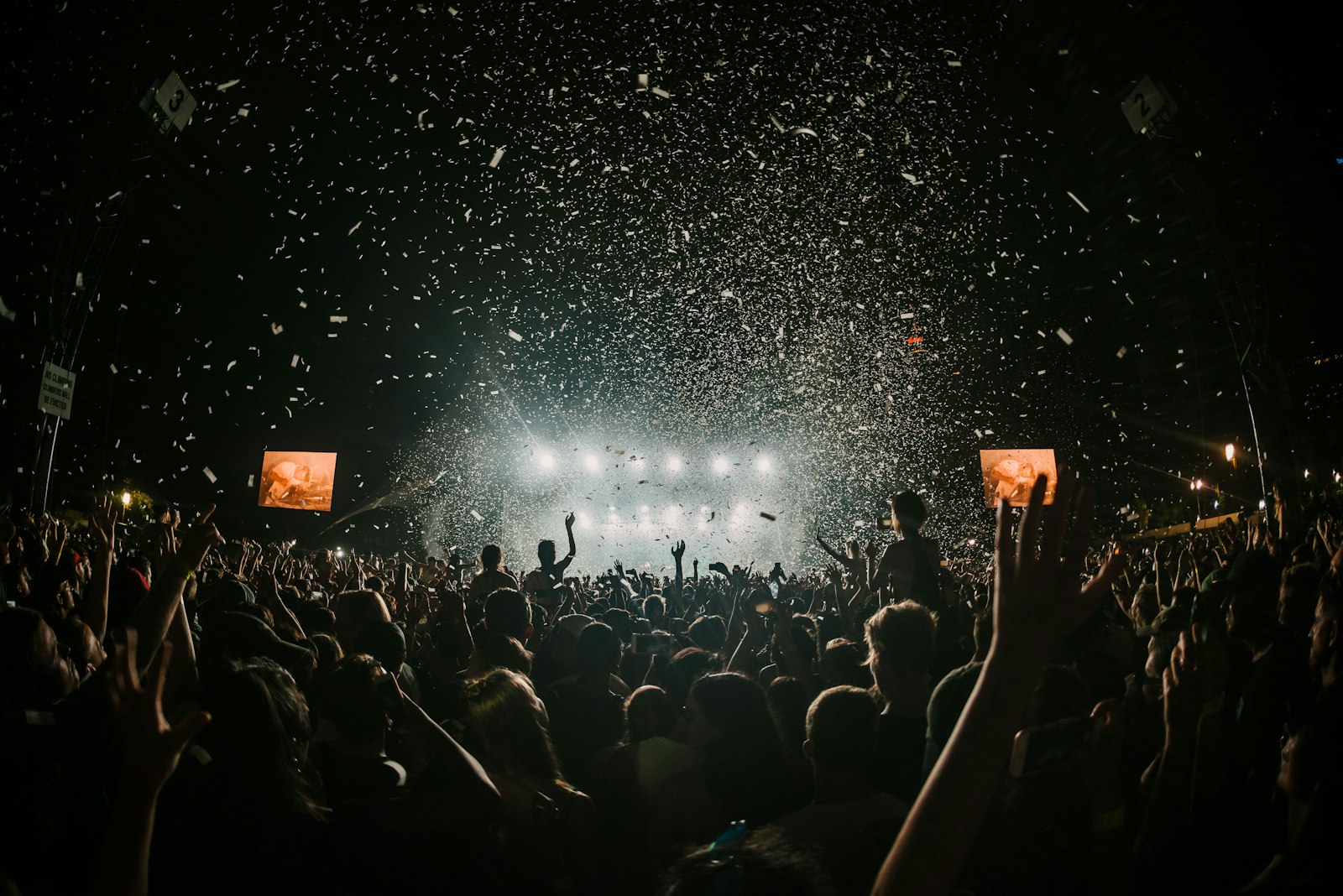 Confetti over the crowd